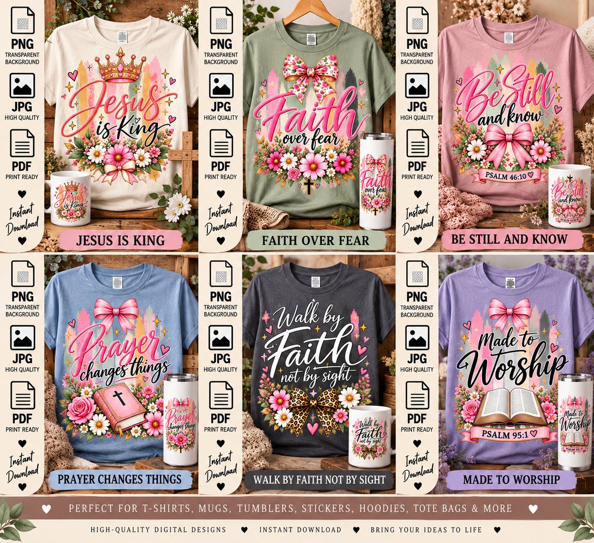 Coloramusestudi's tweet photo. Etsy Digital Product

https://t.co/NRk1JcTs9I

🌸 Christian Floral Faith Bundle ✝️
Pink florals, Bible quotes &amp; “Jesus Is King” faith designs for apparel, gifts and creative projects. 💕

📥 PNG • JPG • PDF
#JesusIsKing #ChristianDesign #Faith https://t.co/mAt9Ep1rwR