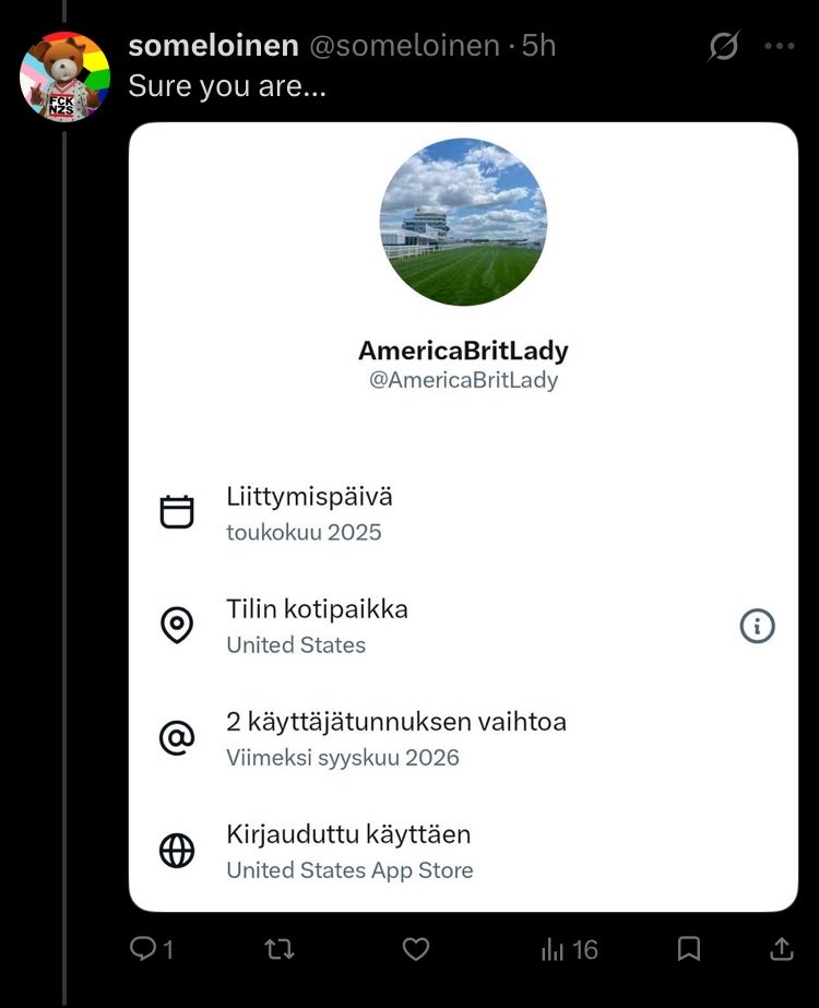 AmericaBritLady's tweet photo. @someloinen @pohjoistuulesta This one. The obvious one. Be accountable to what you said or are insinuating. That’s it. End of discussion. We will never agree but do not insult my intelligence by saying “WeLl I nEvEr sAiD yOu WeReN’t FROM eNgLaNd!!” Cannot take you seriously https://t.co/PYfTR43QuE