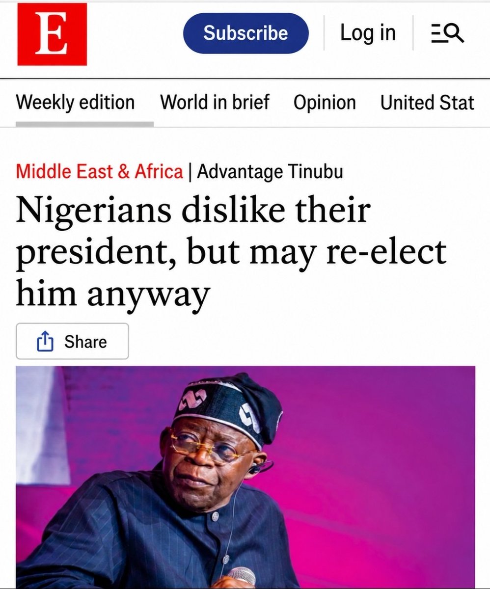 batten_von's tweet photo. The Europeans have officially launched their operation to ensure that their man, Nigerian President Bola Tinubu (@officialABAT), remains in power. The London-based @TheEconomist has magically declared that “Nigerians dislike their president, but may re-elect him anyway.” And people wonder what Tinubu was doing in London and Paris.

While the United States, under President @realDonaldTrump, stood on principle and made it clear that an alleged heroin trafficker had no place beside our President or in the White House, French President @EmmanuelMacron threw open the doors of the Élysée Palace (@Elysee) to President Tinubu. As we said before, the puppet strings are real. 

@realDonaldTrump @SusieWiles47 @WhiteHouse @HouseForeignGOP @HouseForeign @SenateForeign @SFRCdems @StateDept  @AsstSecStateAF @PressSec @CNN @BBCAfrica @AP @FoxNews @Politico