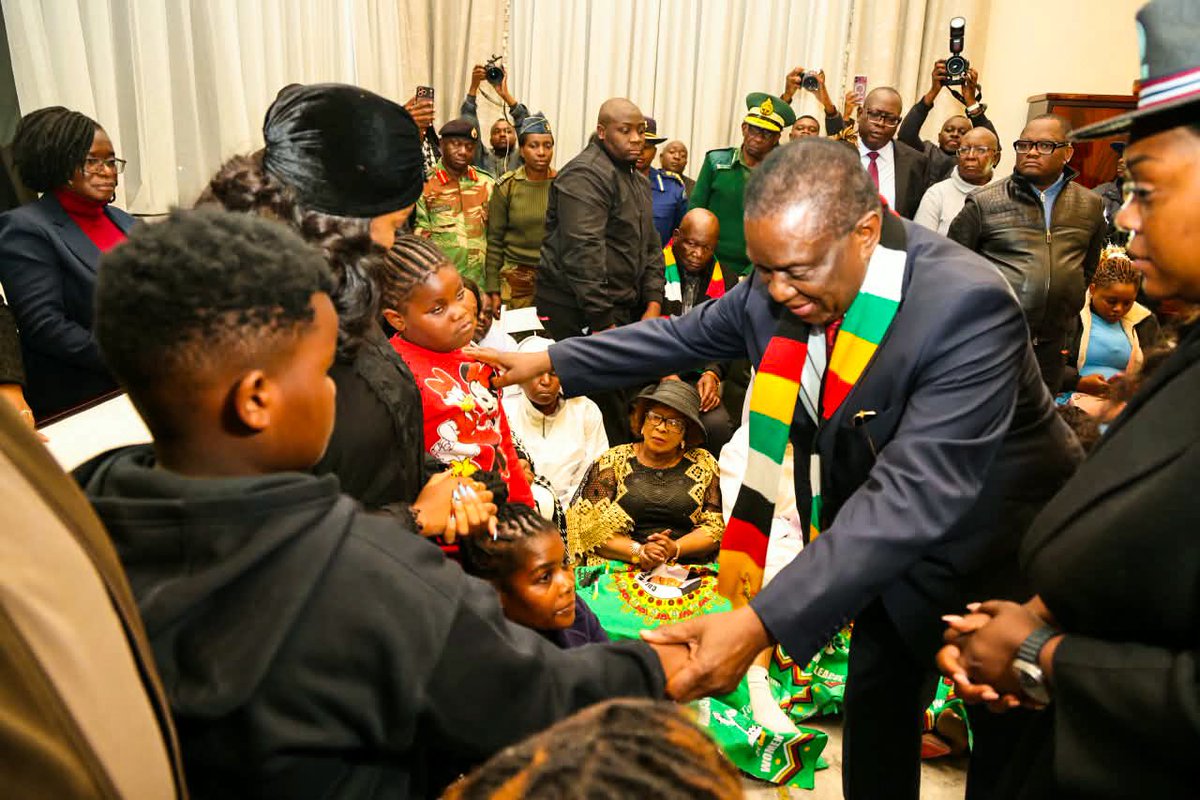edmnangagwa's tweet photo. This evening, senior government officials, and I visited the Chivayo family home in Gletwyn, Harare, to offer our deepest personal condolences following the sudden and tragic passing of Mr. Wicknell Chivayo, his wife Lucy "Lulu" Muteke-Chivayo, and three others.

The helicopter accident in rural Marondera on Wednesday afternoon has left our entire nation numbed and in deep shock and grief.
Wicknell was a man of grand vision, not just for his family, but for Zimbabwe and the wider African continent. The Chivayo family’s deep patriotism and selfless philanthropy transformed numerous lives across public service, religion, culture, and sport. 

In this time of national loss, we also mourn the two promising crew members and the dedicated security aide who perished alongside them.

During this moment of profound heartbreak, we stand together in unity, compassion, and prayer with the bereaved families. May the Almighty comfort them and grant collective strength to our nation.

May their dear souls rest in eternal peace.