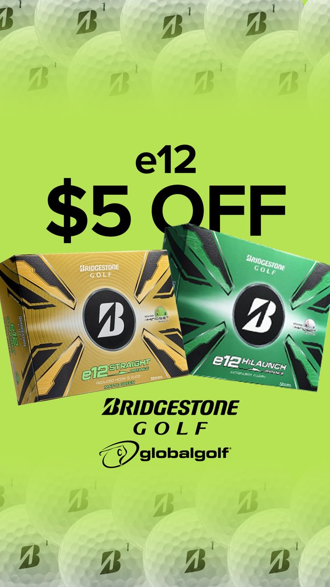 globalgolf's tweet photo. Get the performance and feel your game deserves for less 🔥
Stock up on Bridgestone e12 Golf Balls and save $5 today at https://t.co/3Zx7s2ZRyf! ⛳️
Shop Now: https://t.co/rT7nYlIq4E
#GlobalGolf #BestDealsInGolf #Bridgestone #GolfBalls #BridgestoneGolf https://t.co/YQxKTkwcTu