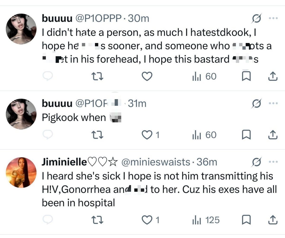 koovarbie's tweet photo. 🟥URGENT Please trend with us🟥

We urge @BIGHIT_MUSIC and 
@HYBEOFFICIALtwt to take every threat against Jungkook seriously and ensure that appropriate measures are taken to protect his safety.

Jungkook's safety comes first.

HYBE PROTECT YOUR ARTIST 
#PROTECTJUNGKOOK 
#JUNGKOOK #정국 

This is pathetic and beyond evil how can a human still have the guts to live their life normally after sending harmful wishes to someone who has done NOTHING. I'm disgusted by this breed, literally, uncivilised and inhumane creatures.