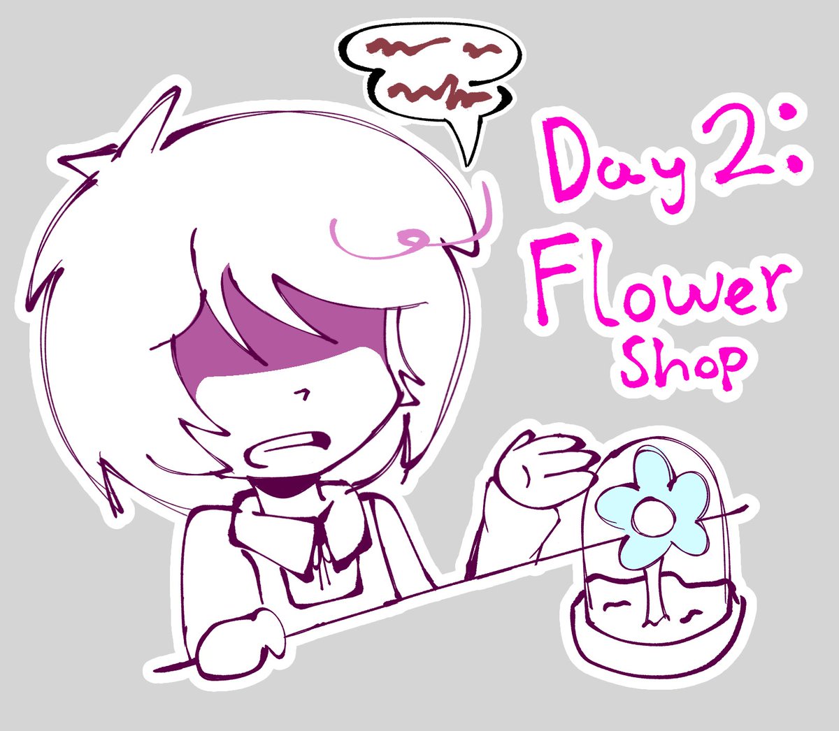 fishcakez08's tweet photo. AUtober Day 2: Flower Shop
(drew this while waiting for a flight so it’s just a littl quick one this time <<“)

#deltarune #utdr https://t.co/FfdaLy1Z5S