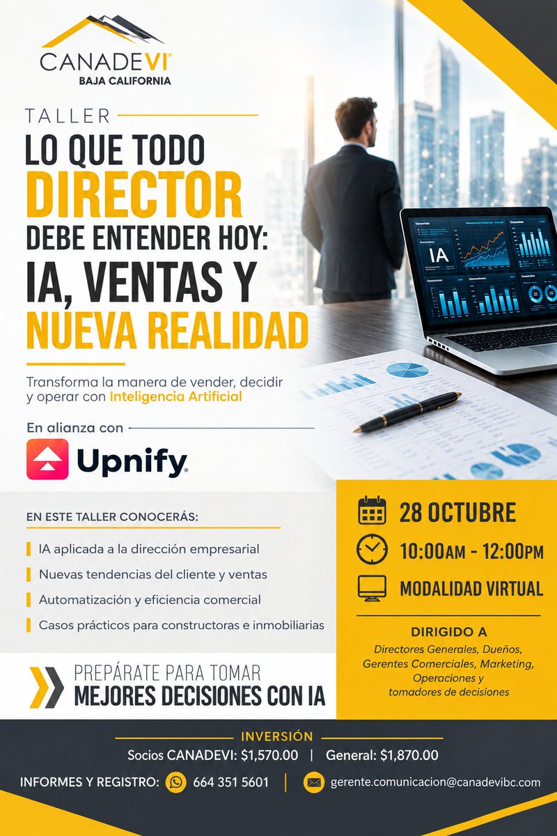 CanadeviBCN's tweet photo. ¿𝗘𝗿𝗲𝘀 𝗲𝗺𝗽𝗿𝗲𝘀𝗮𝗿𝗶𝗼, 𝗱𝗶𝗿𝗲𝗰𝘁𝗼𝗿 𝗼 𝗳𝗼𝗿𝗺𝗮𝘀 𝗽𝗮𝗿𝘁𝗲 𝗱𝗲 𝘂𝗻 𝗲𝗾𝘂𝗶𝗽𝗼 𝗰𝗼𝗺𝗲𝗿𝗰𝗶𝗮𝗹?

📲 Informes: 664 351 5601
👉 Registro previo: https://t.co/7Tp9Wua8Qd https://t.co/YlDcwY6SAZ