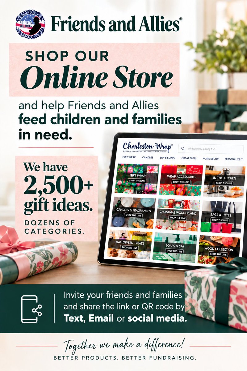 FAAInc2015's tweet photo. Support Friends &amp; Allies while you shop. Every purchase helps provide programs and services for children and families in need. 
SHOP HERE: https://t.co/76RPaMGDVh 
QR CODE LINK: https://t.co/P3Bu6Chd88 
#FriendsAndAllies #ShopForACause https://t.co/JsI6KM5VC1