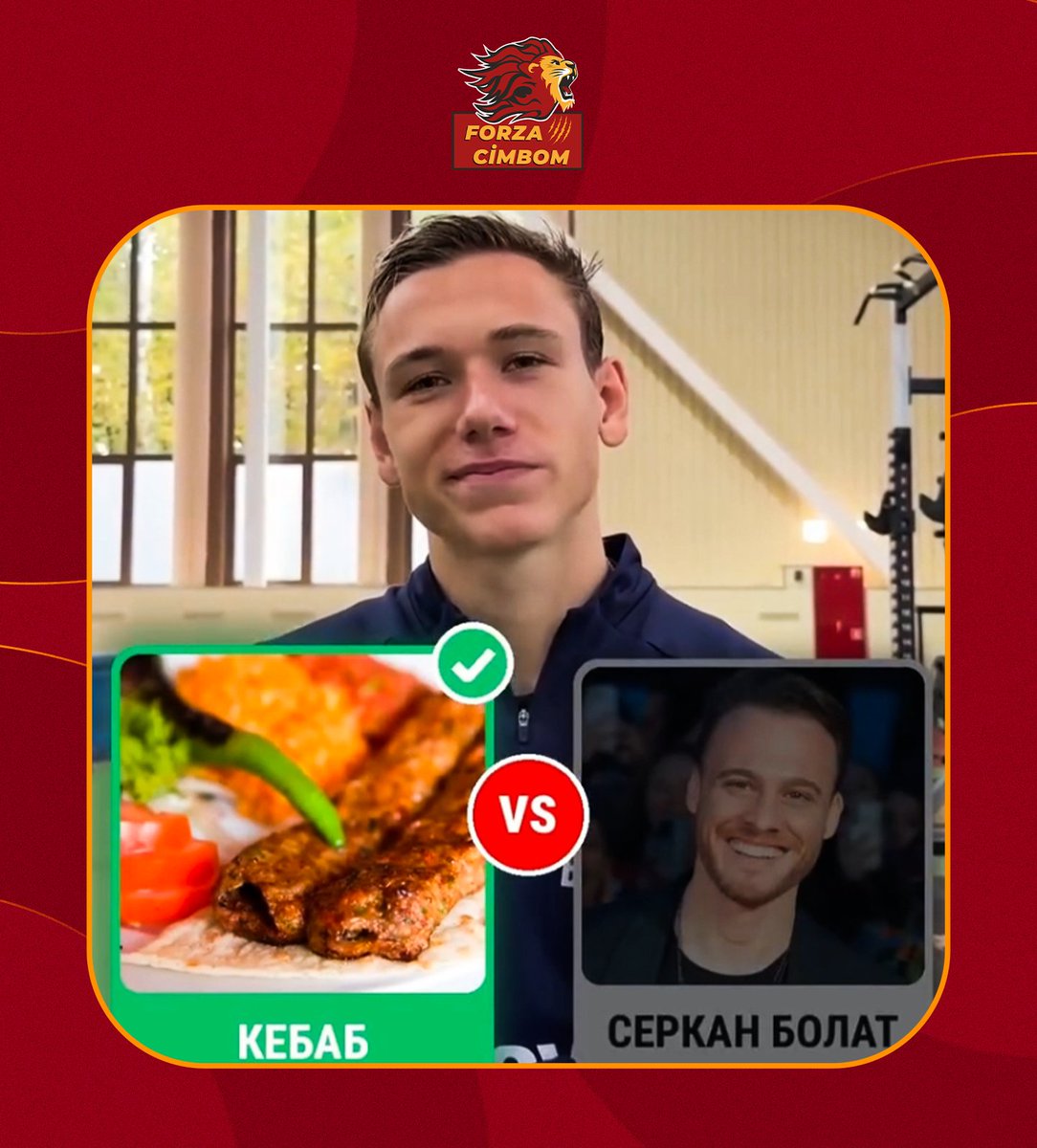 forzacimbom's tweet photo. — Kebap mı, Kerem Bursin mi? 
Batrakov: “Kebap.” https://t.co/LXe7qndX9G