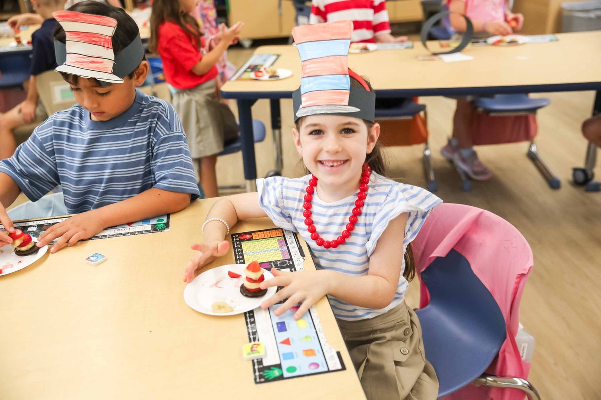 UnitySchoolFL's tweet photo. 🎩 Oh, the places they'll go! 📚 Our Kindergarten classes had an absolute blast celebrating Dr. Seuss with a magical party. The students honored the beloved author by enjoying fun, themed activities and reading classic stories. We love seeing their imaginations run wild! 💙🧡 https://t.co/LkFEeUF8nT