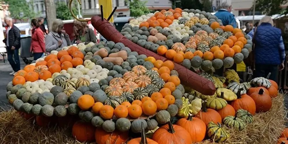 TalesFromBerlin's tweet photo. If you live in Berlin and you like pumpkins, this is the weekend for you.  The Schöneberg Pumpkin Festival is a fall-themed street fair, with pumpkin vendors, food and drink stands. The Dahlem Harvest Festival is a pick-your-own-squash deal at an educational farm. And pony rides! https://t.co/9p24bbXN6a