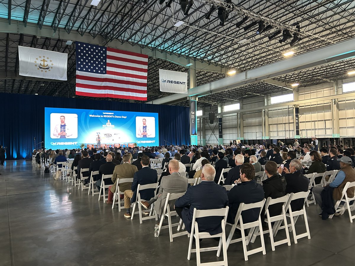 CommerceRI's tweet photo. Huge congrats to @regentcraft  on an amazing Demo Day! 🎉

Celebrating the company's Viceroy & Squire seagliders and the ribbon-cutting of its world-first 255k sq ft manufacturing facility—a major milestone for the future of ocean tech & the ocean economy right here in Rhode Island.