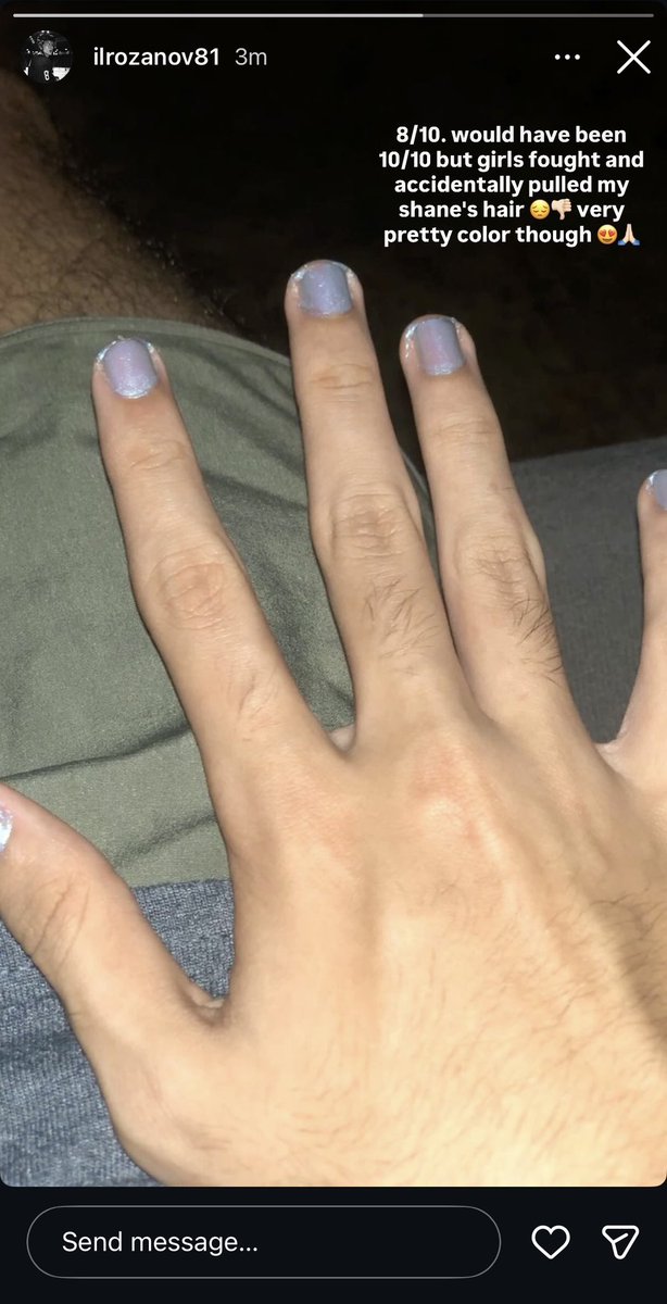 orbitershane's tweet photo. smau where every time shane and ilya babysit the pike kids, ilya lets them paint his nails. he starts posting them and giving arbitrary ratings bc he's the silly uncle https://t.co/O9bHACuD9k