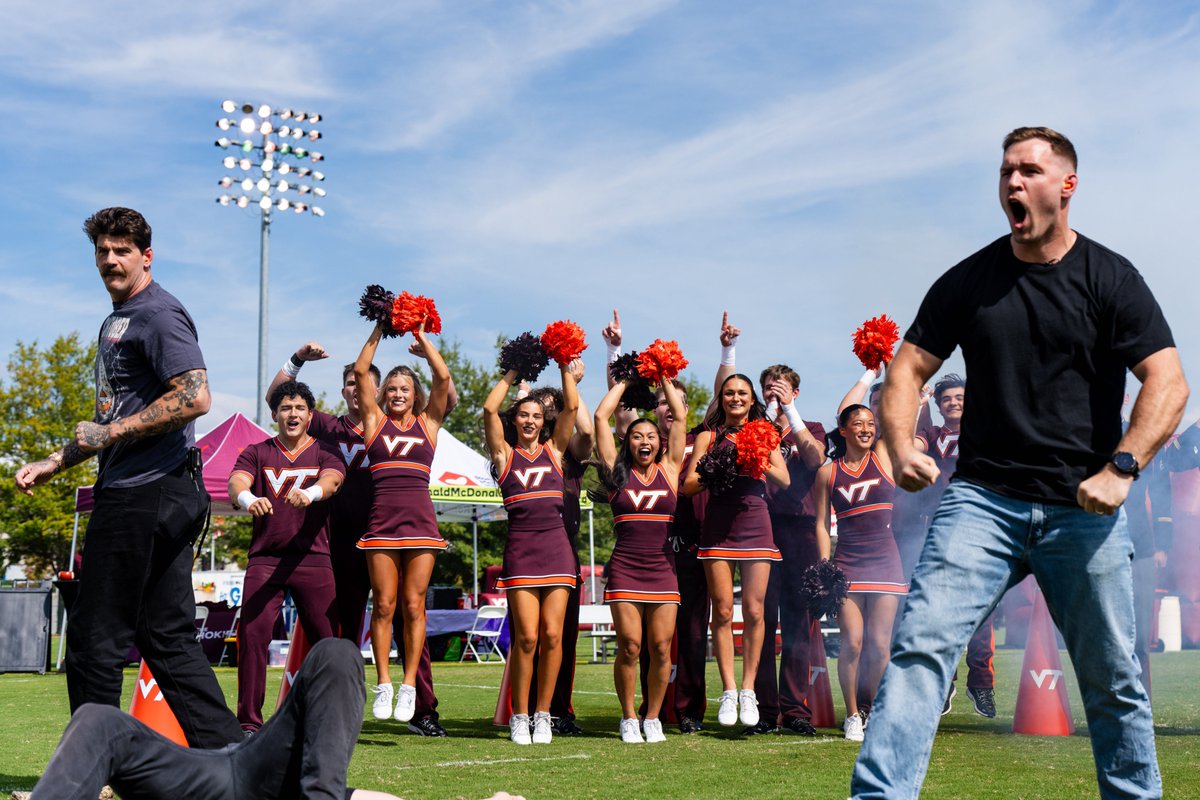 hokiesports's tweet photo. Get to Hokie Village ASAP‼️

🔥 Bussin' &amp; Pate (2PM)
🔥 Coach Franklin (2:15PM) https://t.co/ZetWneQtkd