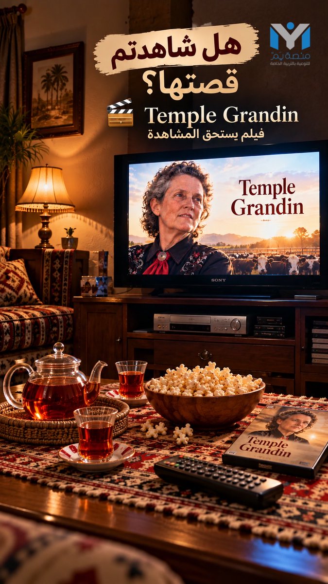 Ym_platform's tweet photo. 🎬 إن كنت مهتمًا بالتوحد… فهذا فيلم يستحق أن يكون ضمن قائمة مشاهداتك.

Temple Grandin ليس مجرد قصة تُروى؛ بل نافذة على طريقة مختلفة في التفكير ورؤية العالم، وعلى قدرات قد لا نكتشفها حين ننظر إلى الجميع بالمقاييس نفسها.

للمختصين في التوحد، والمعلمين، والأسر، والمهتمين بالتربية الخاصة:

🎥 Temple Grandin (2010)
⭐ تقييم IMDb: 8.2/10

فيلم يستحق المشاهدة.

#منصة_يـمّ_للتربية_الخاصة
#التوحد