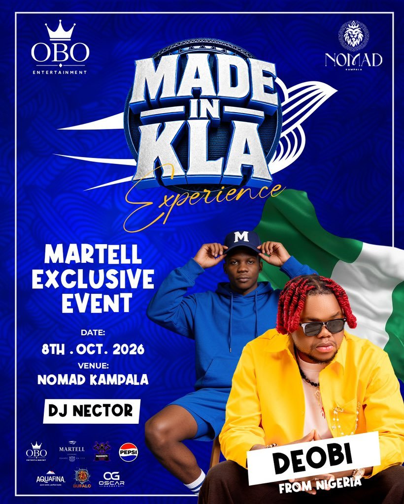 hilary_559's tweet photo. Deobi is performing live at Nomad 8th October with our Ugandan Top DJs and MCs .
Let's make it happen together
#MadeInKampala
#OBOEntertainment https://t.co/q3MnFAfwbl