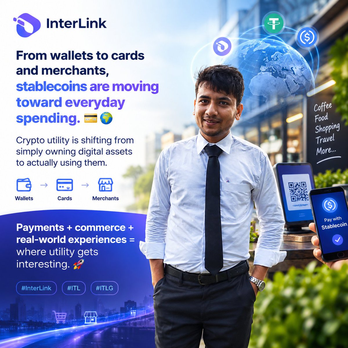 siam5859's tweet photo. From wallets to cards and merchants, stablecoins are moving toward everyday spending. 💳🌍
Crypto utility is shifting from simply owning digital assets to actually using them.
Payments + commerce + real-world experiences = where utility gets interesting. 🚀
#InterLink #ITL #ITLG https://t.co/eV5x9qlgV3