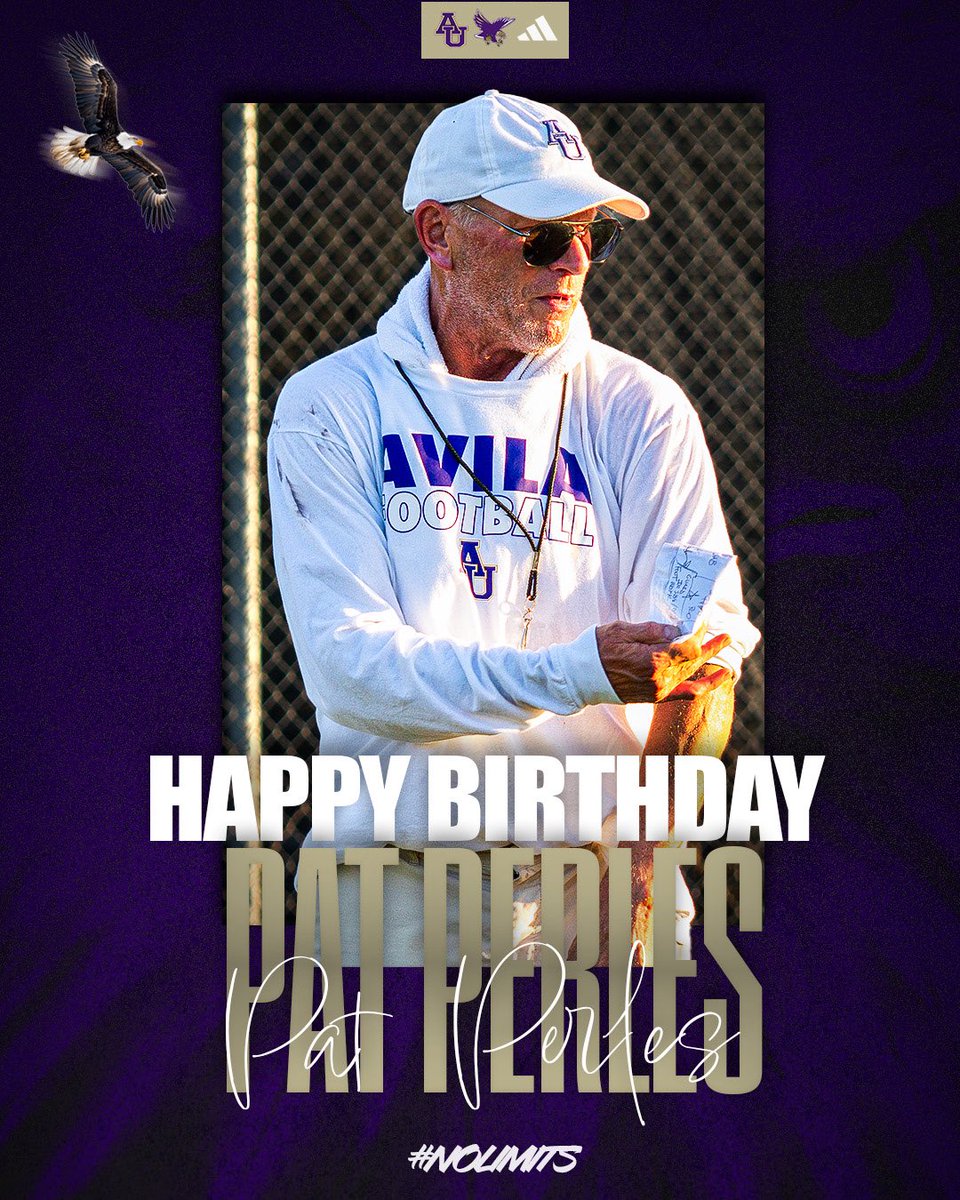 Avila_football's tweet photo. Happy Birthday to our Run Game Coordinator &amp; Offensive Line Coach, Pat Perles! 🎉 https://t.co/qwaQiWx8Kh