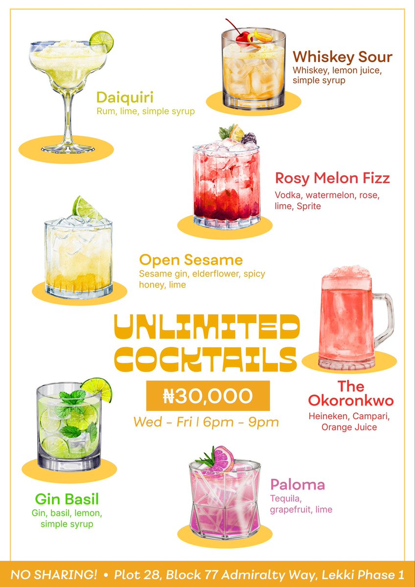 imoteda's tweet photo. Let it never be said that Imoteda does not listen! 
Unlimited cocktails AND mocktails have now been extended to include Fridays too!

Y’all won! https://t.co/LmfhAttujU