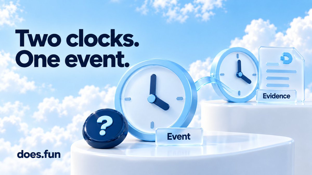 doesdotfun's tweet photo. An announcement can happen before a deadline even when the clearest documentation arrives afterward.

For real-world questions on https://t.co/TK0tpYkjt5, evidence can be submitted until 24 hours after the deadline. The event itself still has to have occurred before that deadline.

Those two clocks serve different purposes. One defines the prediction. The other gives people time to present verifiable evidence about it.

A later article can document an earlier event. It cannot make an event that happened too late qualify. When preparing an evidence post, make the chronology explicit and link the material that establishes https://t.co/kk6fQehG7m announcement can happen before a deadline even when the clearest documentation arrives afterward.

For real-world questions on https://t.co/TK0tpYkjt5, evidence can be submitted until 24 hours after the deadline. The event itself still has to have occurred before that deadline.

Those two clocks serve different purposes. One defines the prediction. The other gives people time to present verifiable evidence about it.

A later article can document an earlier event. It cannot make an event that happened too late qualify. When preparing an evidence post, make the chronology explicit and link the material that establishes it.