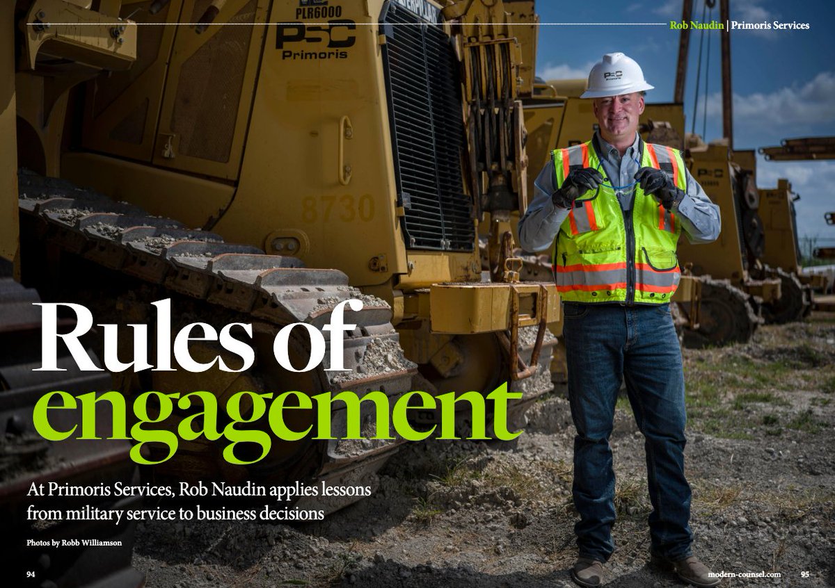 PrimServices's tweet photo. Our own Rob Naudin, Associate General Counsel, recently spoke with Modern Counsel Magazine to share how lessons from his military service &amp; expertise across three decades in law inform his approach to risk, growth, and decision making: https://t.co/tHR9FnTA9F

#ThePowerOfPrimoris https://t.co/UaNe8F4jgu