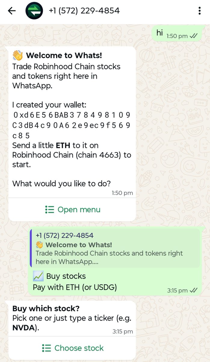 cryptosanthoshK's tweet photo. Just bought some stock  on @whatsapp and gifted my mum 🥹

Thanks @WhatsBotRH for making this happen.

Dang. https://t.co/d2JBrL0Tha