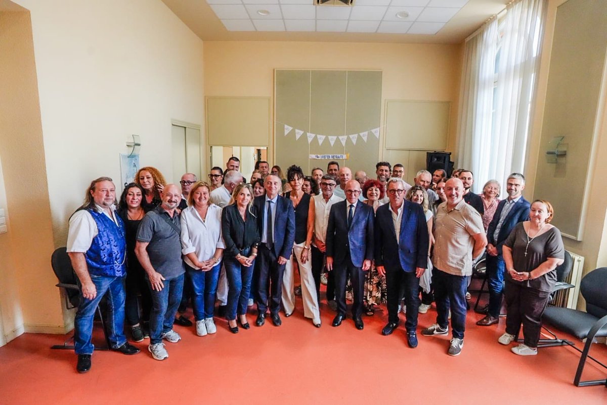 eciotti's tweet photo. C'est avec joie que j'ai participé au départ à la retraite de Michel Fuentes et de Pascal Carboni, secrétaire général et secrétaire général adjoint de Force Ouvrière Santé au CHU de Nice, aux côtés de Rodolphe Bourret. 

Merci et bravo à tous deux pour ces nombreuses année sans d'engagement, marqué par le dialogue, pour défendre les personnels hospitaliers !

Cédric Wannyn prend désormais le relais : je lui souhaite plein succès dans ses nouvelles fonctions !