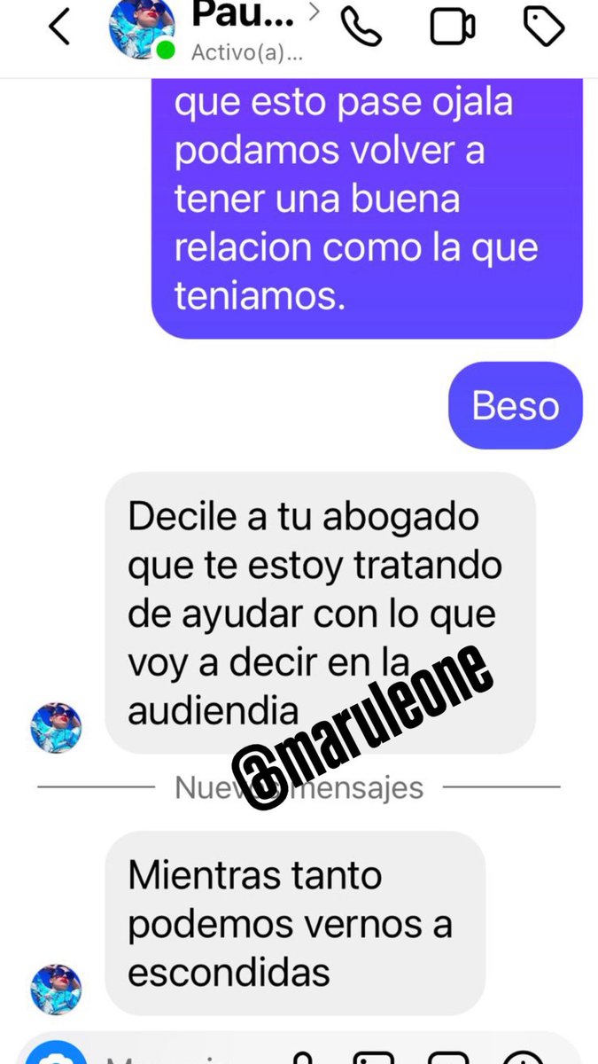 Maruleone's tweet photo. Los chats que comprometen a la denunciante de Joaquín Levinton y que están aportados en la justicia. El músico denuncia que lo hostiga desde hace siete años. https://t.co/Ajt3oyQN1B
