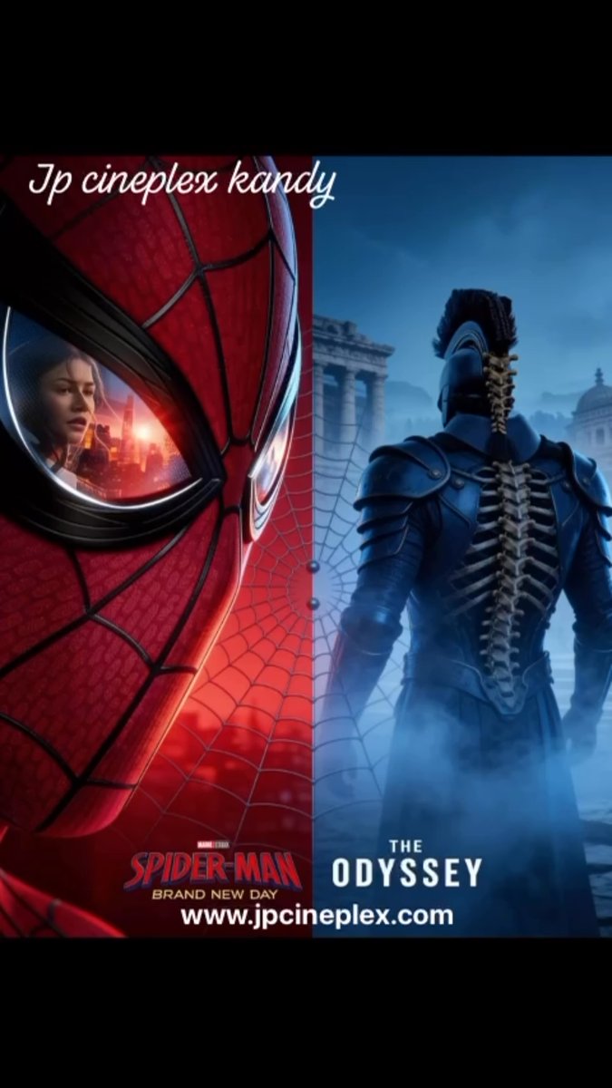 rosaurajara's tweet photo. The Odyssey and Spider-Man: Brand New Day are now screening at JP Cineplex Kandy in 4K Laser Projection with 48-channel Dolby Atmos. Book now: 071 018 6186 / 081 244 4777. 5th Floor, Odel Mall, Peradeniya Road. https://t.co/JzKrtxFrDt