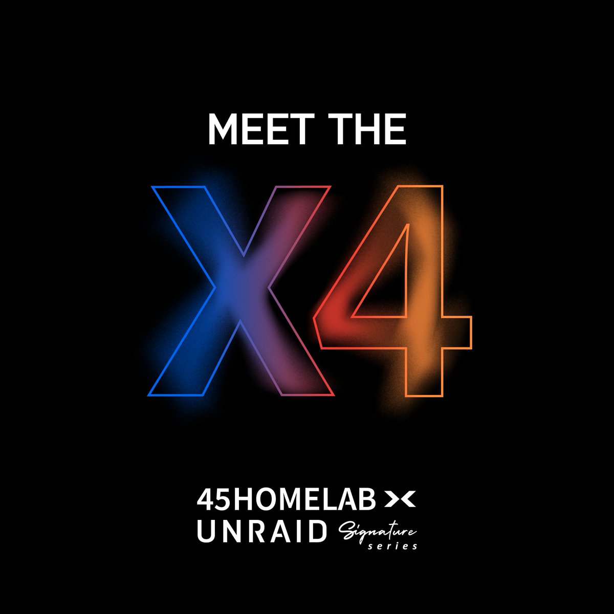 UnraidOfficial's tweet photo. The wait is finally over! 

Meet the next product in the @45homelab >< Unraid Signature Series lineup.

Bring your movies, family photos, files, and favorite apps together on a server of your own. The X4 fits into your home today.

Reserve Your X4:
https://t.co/GryGpVuz5l https://t.co/Lh1KNPLZVx