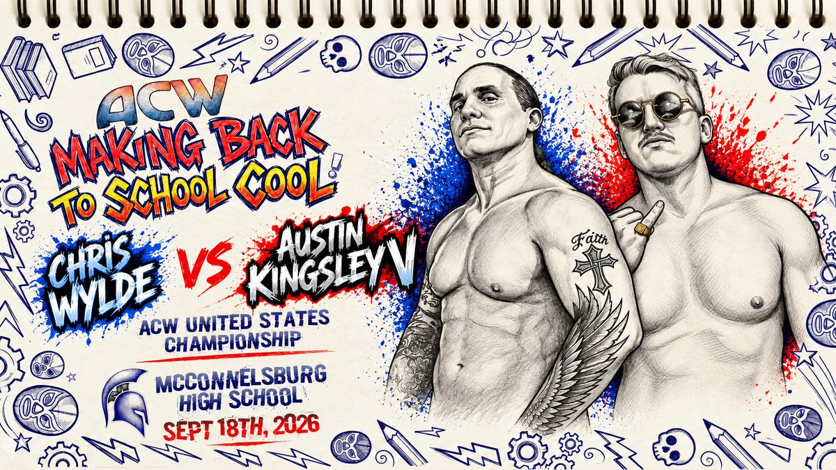 ACW_Pro's tweet photo. Chris Wylde vs Austin Kingsley V, ACW United States Championship | ACW, Making Back to School Cool!

https://t.co/ZYM5tY3aCq https://t.co/BEFqL5Ib02