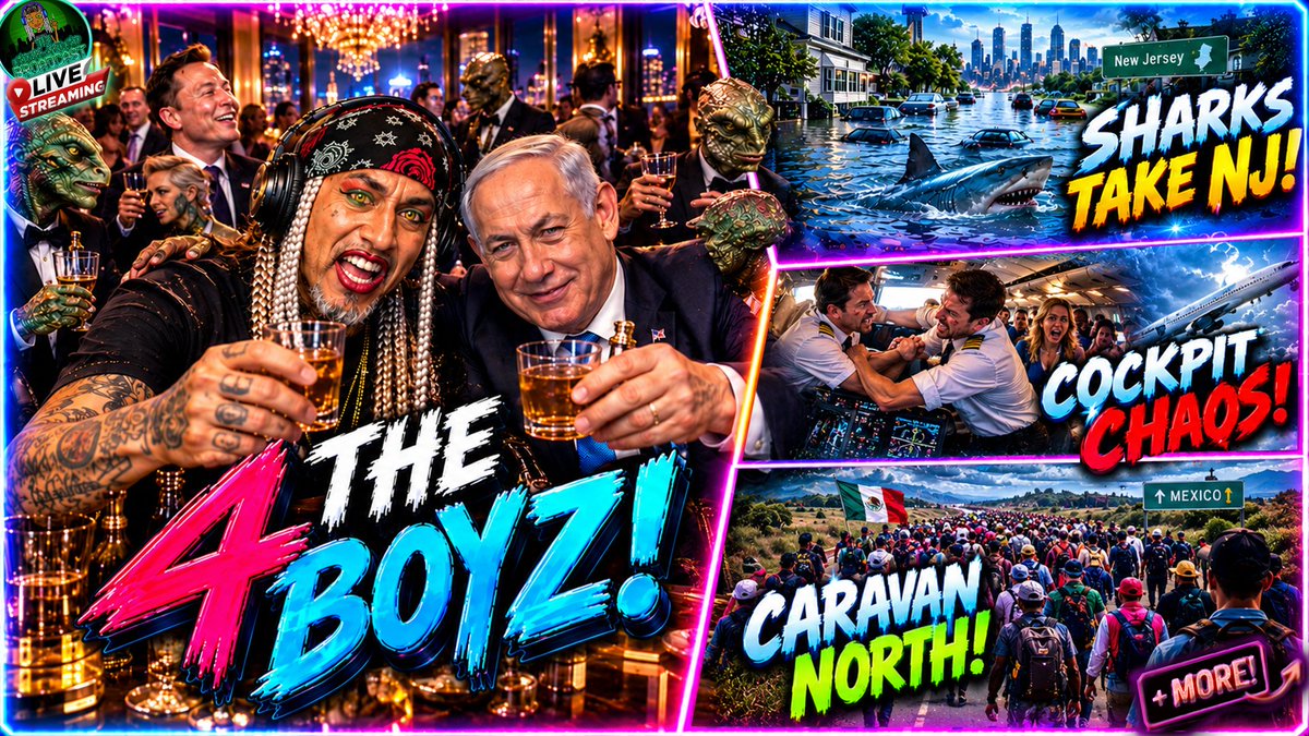 SunofMan665's tweet photo. It's #Friday!
#4TheBoyz! goes live @ 7:30pm CST!

Watch Link : https://t.co/pb1lS62iUm

#TheUndergroundBroadcast #SunofMan #PoliticalSatire #PoliticalCommentary #ICE #TrumpNews #Liberals #Democrats #woke #UFO #conspiracy #AbdulElSayed #KamalaHarris #ICE #Islam #Muslims #Floods https://t.co/EC2Pro9VeM
