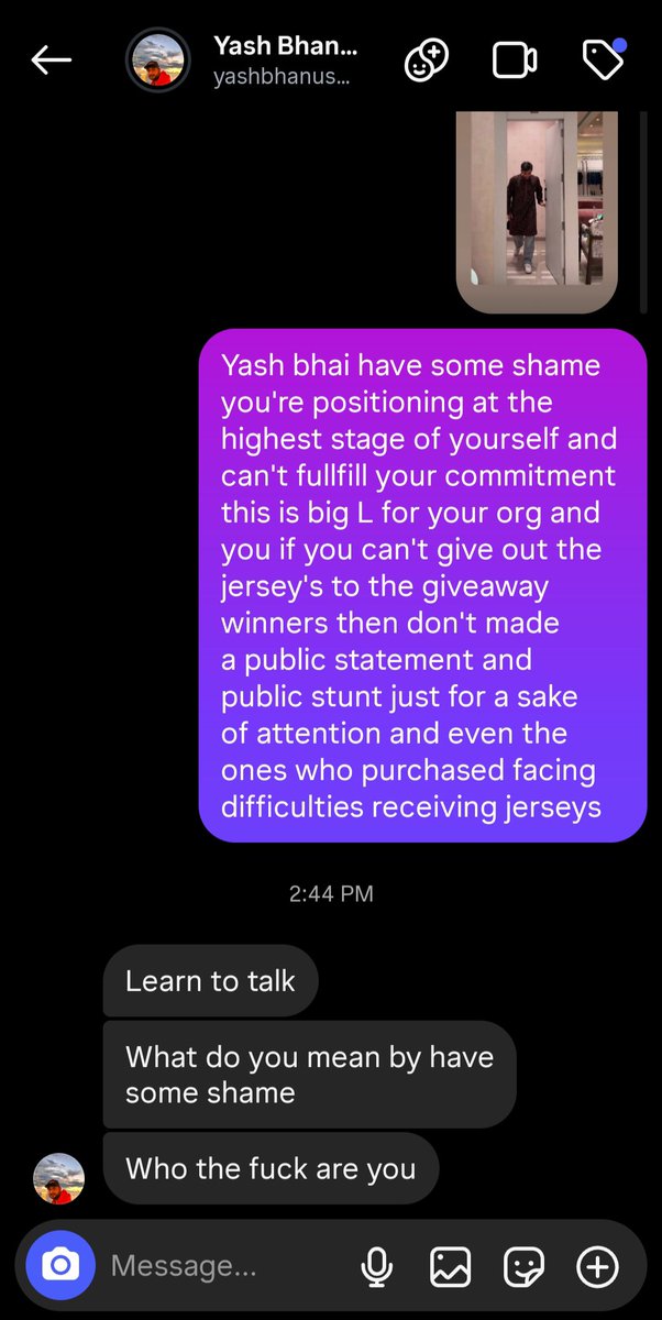Onlyone11x's tweet photo. @letsgrowesports Hi @letsgrowesports 
Mr Bhanushali owner of orangutan eSports abusing me for asking accountability. https://t.co/1kGyvvXNac