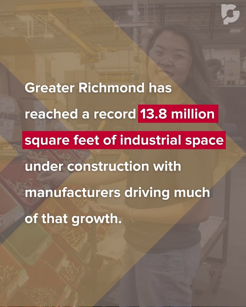 grpva's tweet photo. It's #MFGDay, and Greater Richmond has a record 13.8M sq. ft. of industrial space under construction. Manufacturers like Eaton, Alfa Laval and @LEGO are growing here. Read more: https://t.co/bccdMZoqX2

#ManufacturingMonth #AdvancedManufacturing #RVA https://t.co/bx90730bu2