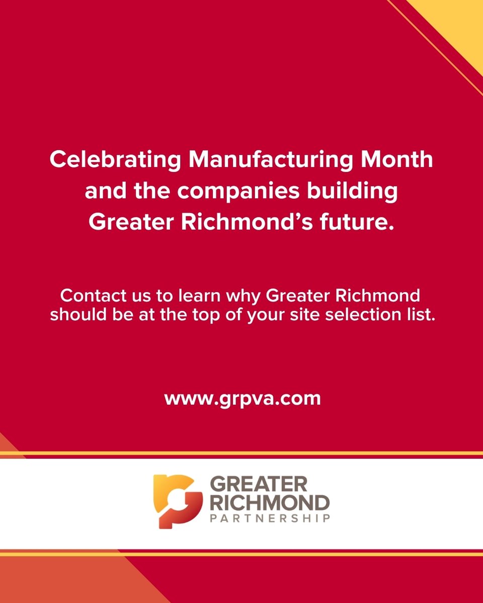 grpva's tweet photo. It's #MFGDay, and Greater Richmond has a record 13.8M sq. ft. of industrial space under construction. Manufacturers like Eaton, Alfa Laval and @LEGO are growing here. Read more: https://t.co/bccdMZoqX2

#ManufacturingMonth #AdvancedManufacturing #RVA https://t.co/bx90730bu2