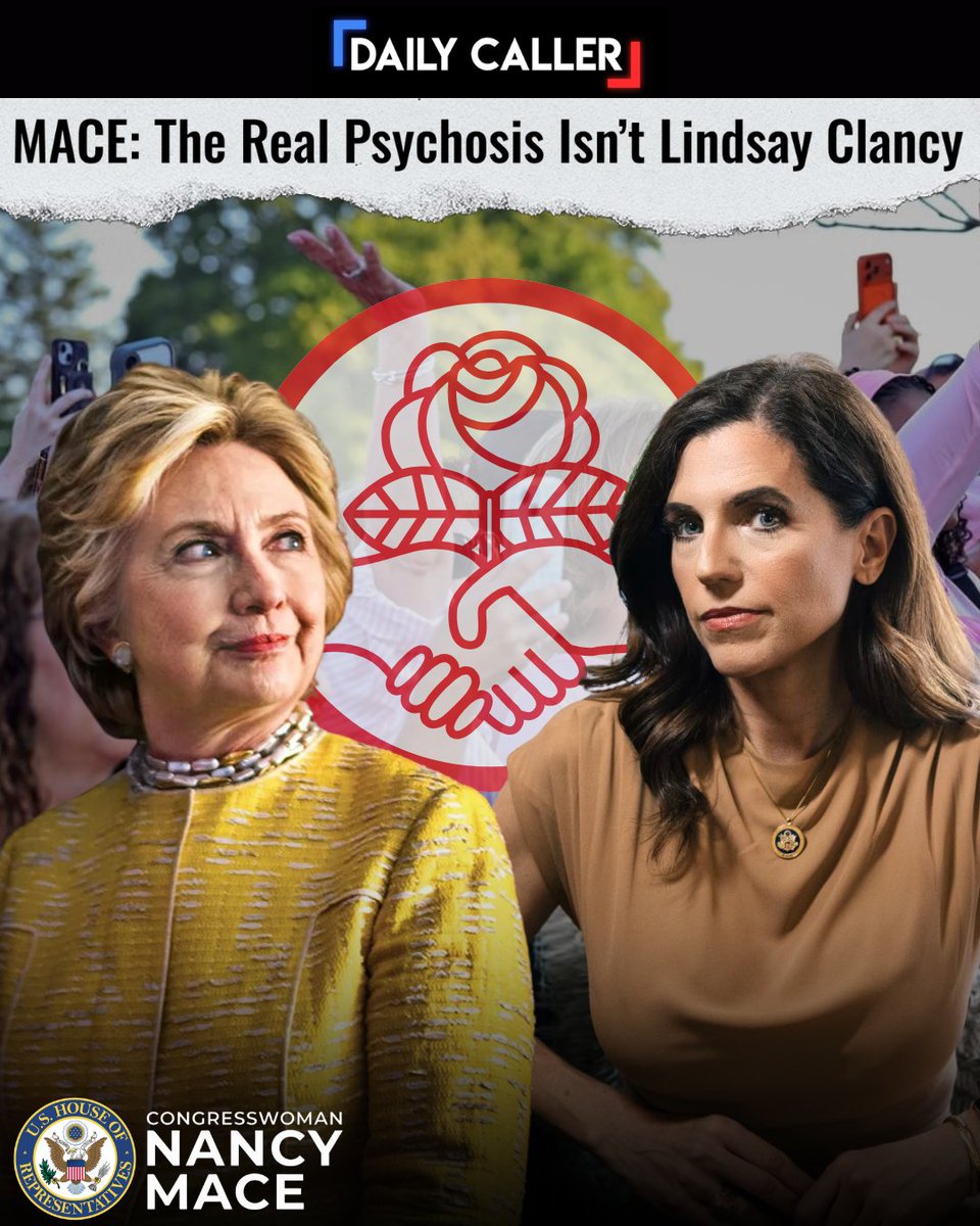 RepNancyMace's tweet photo. The Democrat Party has moved so far left positions held by Hillary Clinton, Barack Obama, Joe Biden, and Chuck Schumer are now treated as extremist. 

The party did not just change its policies, it abandoned its voters.

Psychosis, clinically speaking, is a break from reality. The real psychosis isn't Lindsay Clancy. It's the Democrat socialist.