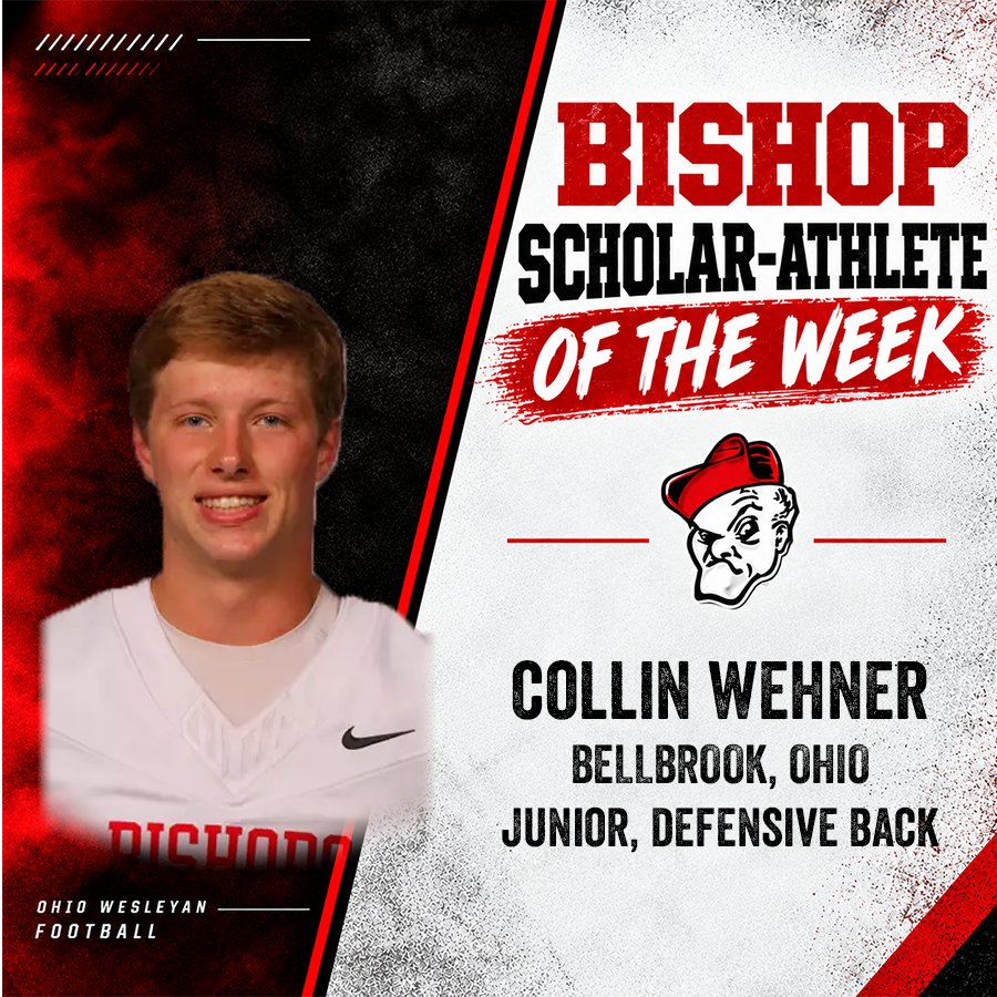 OWUBishopFB's tweet photo. Celebrating hard work on the field and in the classroom, this week's Bishop Scholar of the Week...
π΄β«οΈπ΄@CollinWehner π΄β«οΈπ΄
Collin, a captain for the 2026 Battling Bishops, is studying Sports and Exercise Management
#RollShops #RedBlackAttack https://t.co/QPgYKgD68h