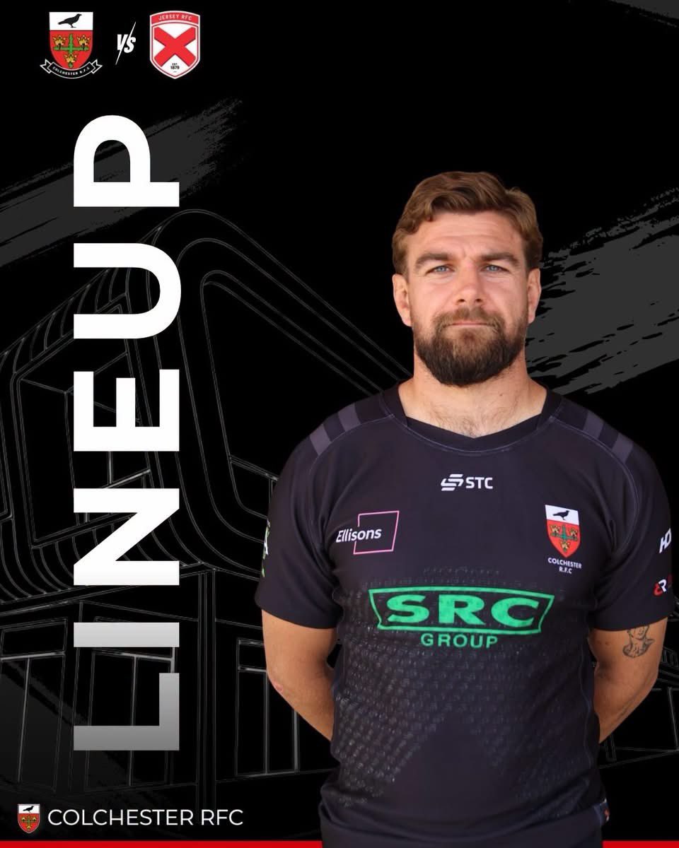 ColchesterRFC's tweet photo. Taking flight ✈️ 
Here’s your 1XV team to take on Jersey 🇯🇪 

🆚 Jersey Rugby Club 
📍 Jersey RFC
⏰ 2:30PM
🗓️ 3rd October 2025

#ComeOnCol #Colchester #ColchesterRugby #Rugby #Nat2East https://t.co/il3nbWWVxz