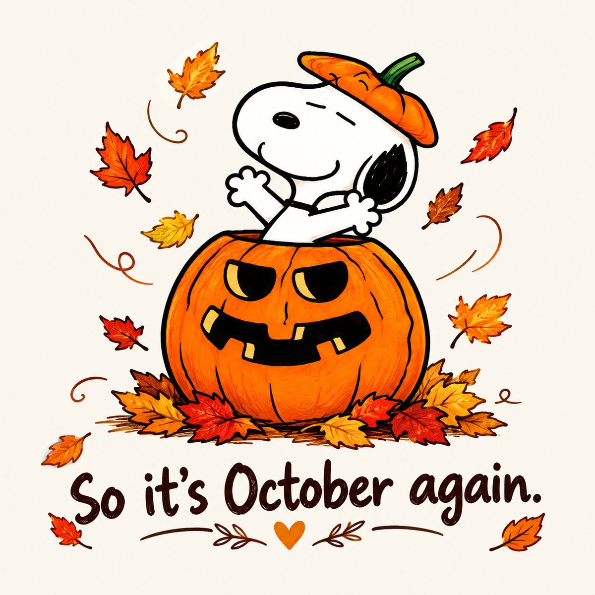 snoopyb047's tweet photo. So it’s October again. 🍂🍂 https://t.co/gdSmeI9ugP