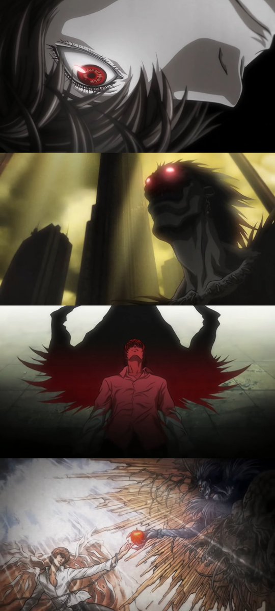 shounencorner's tweet photo. The visual kei theme, the religious symbolisms, the darkness evoking to the very spirit of the series — no wonder why it's such a classic! 🙏 🍎 📓

🎵 "the WORLD" by Nightmare / DEATH NOTE Opening 1 🎵 https://t.co/MtyJhO3tJv