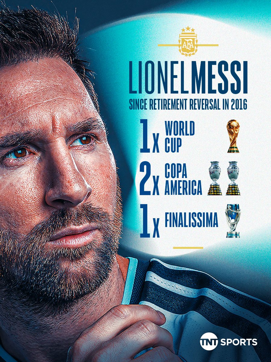 footballontnt's tweet photo. Lionel Messi's Argentina retirement reversal was fully justified 🏆🙏

On Tuesday he will end his international career once and for all 😭 https://t.co/W0omeuxVwe