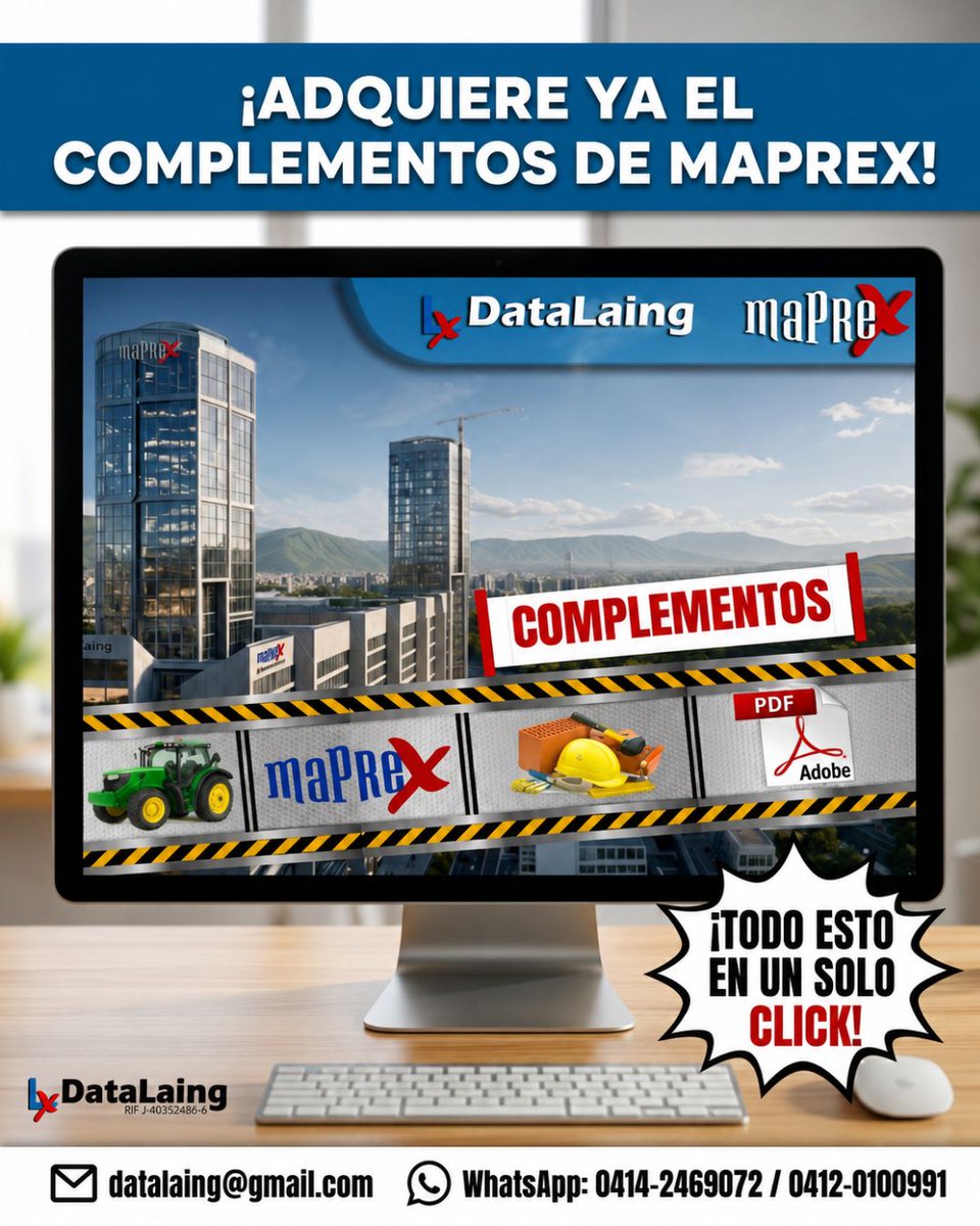 datalaing's tweet photo. 🧩 MaPreX Complementos amplía el ecosistema de trabajo para presupuestos, reportes y procesos técnicos. #MaPreX https://t.co/hmzZqYIN9g