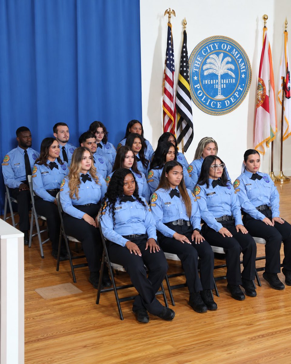MiamiPD's tweet photo. We proudly celebrate the newest graduates of our Communications Team! After completing their training, they’re ready to step into a critical role. 

Congratulations to the graduates! We’re proud to welcome you to the Miami PD family and can’t wait to see you serve our community. https://t.co/Q7Xgzn31K6