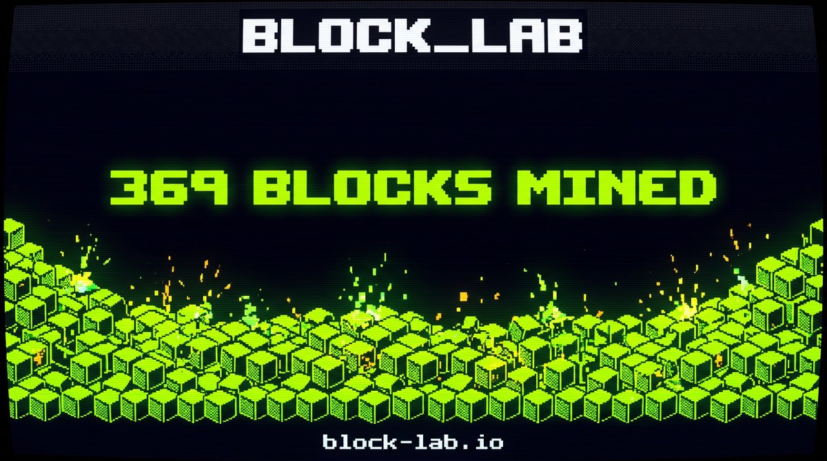 blocklabRH's tweet photo. A few hours in:

369 blocks mined
0.14 ETH prize pool
Entry price up 70× since block #1

The chain doesn't slow down for anyone.

⛏️ https://t.co/9uNCaJu4tT https://t.co/94N6qTv9GX