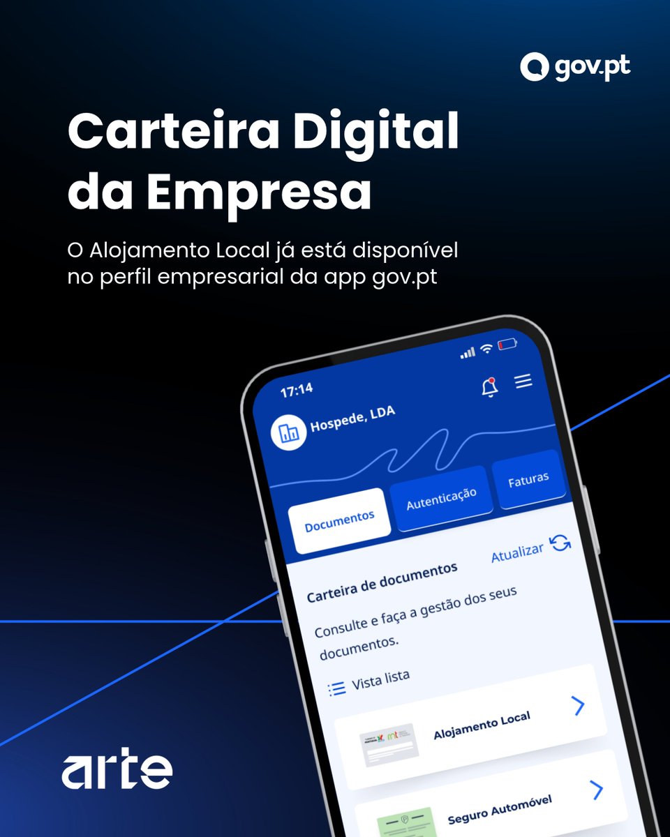 arte_gov_pt's tweet photo. O cartão digital de Alojamento Local já está disponível na Carteira Digital da Empresa.📱🏠
👉 Se ainda não tem a app gov.pt, descarregue-a já em https://t.co/RzYoUnxPwY.
#artegov #app #govpt #CarteiraDigital #Empresa #AlojamentoLocal #PRR #NextGenEU #ConstruirOFuturo https://t.co/uOApzR6YRb