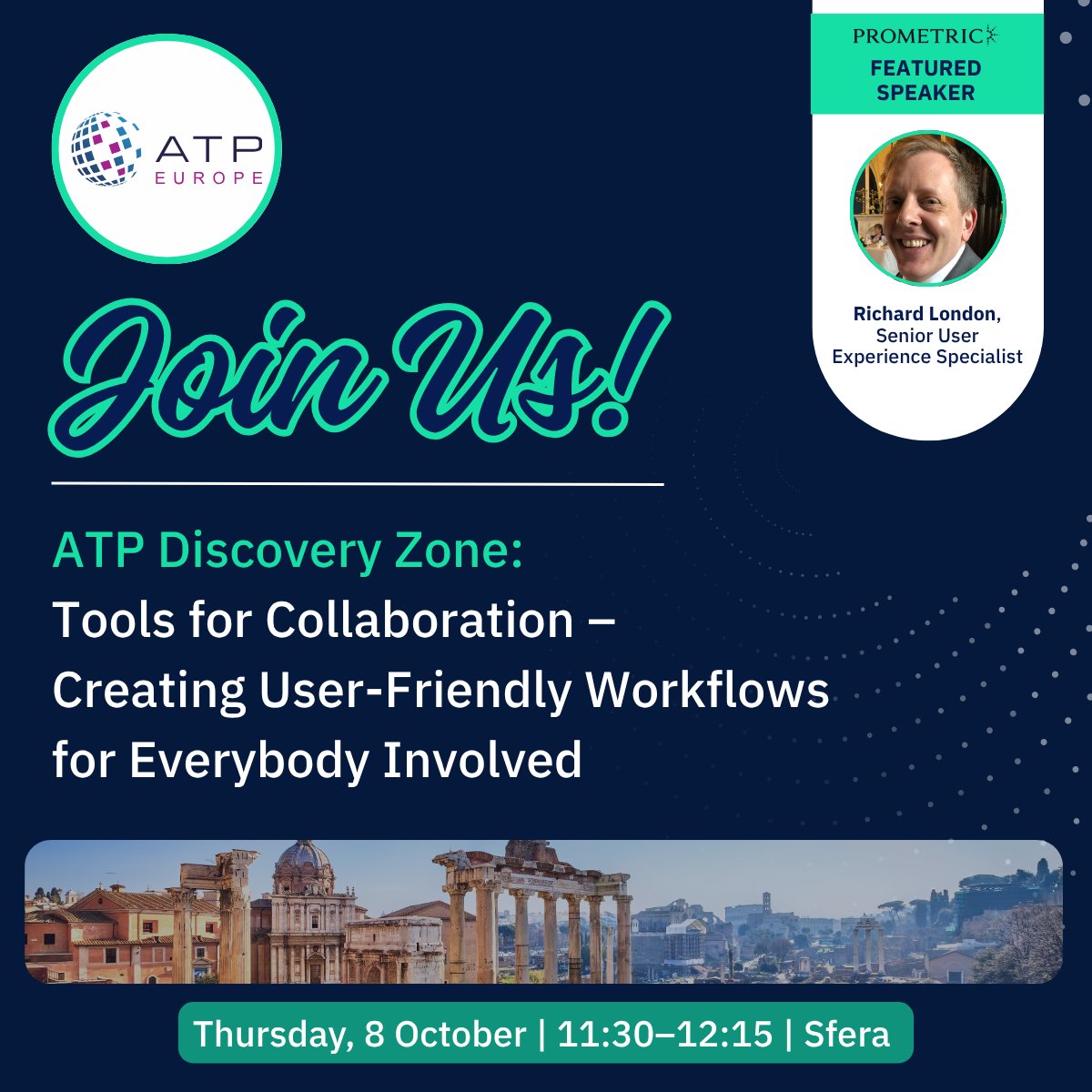 PrometricGlobal's tweet photo. Join Richard London at E-ATP on 8 Oct to explore collaboration tools & workflows! #EATPConf
https://t.co/cTX7ikWiy7 https://t.co/PxZHRNC35a