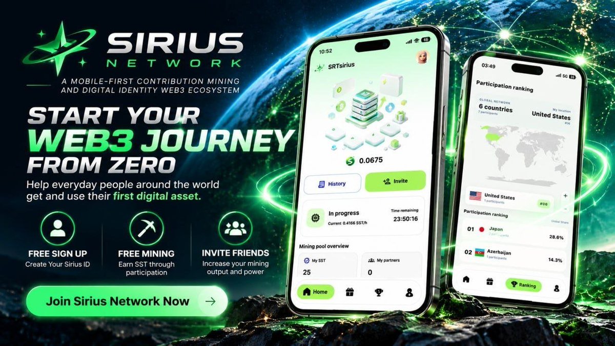 r_yudi_69's tweet photo. New Airdrops : Sirius Network
➡️ Download App: HERE
➖ Enter invitation code: nYn8i2
➖ Tap daily to start mining
➖ Invite 1 friend = +5% mining power
➖Done
Official Website: https://t.co/dhDqeFB2QZ
#airdrop #airdrps #siriusnetwork https://t.co/yCa2s0PEpk