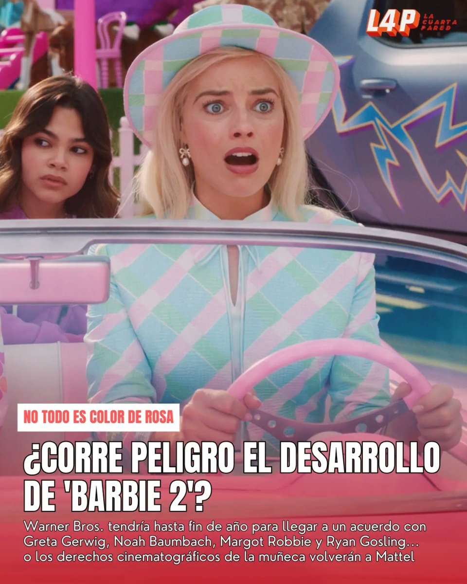 monqie100's tweet photo. Not everything is rosy. Is the development of “Barbie” at risk? Warner Bros. reportedly has until the end of the year to reach an agreement with Greta Gerwig, Noah Baumbach, Margot Robbie, and Ryan Gosling, or the doll’s film rights will revert to https://t.co/hJQtNtAb4G