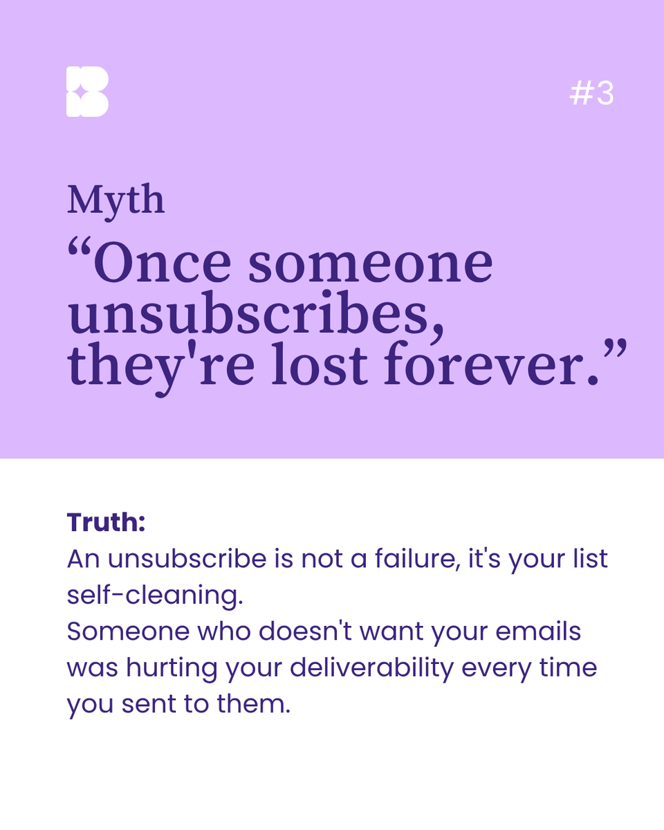 BenchmarkEmail's tweet photo. Still seeing these in October 2026. 🚫

Let's put them to rest.

Swipe through 3 email marketing myths that are 
quietly holding people back 👉

Which one did you used to believe? Be honest 👇

💌 Send smarter with Benchmark → link in bio https://t.co/5obg8KNkji