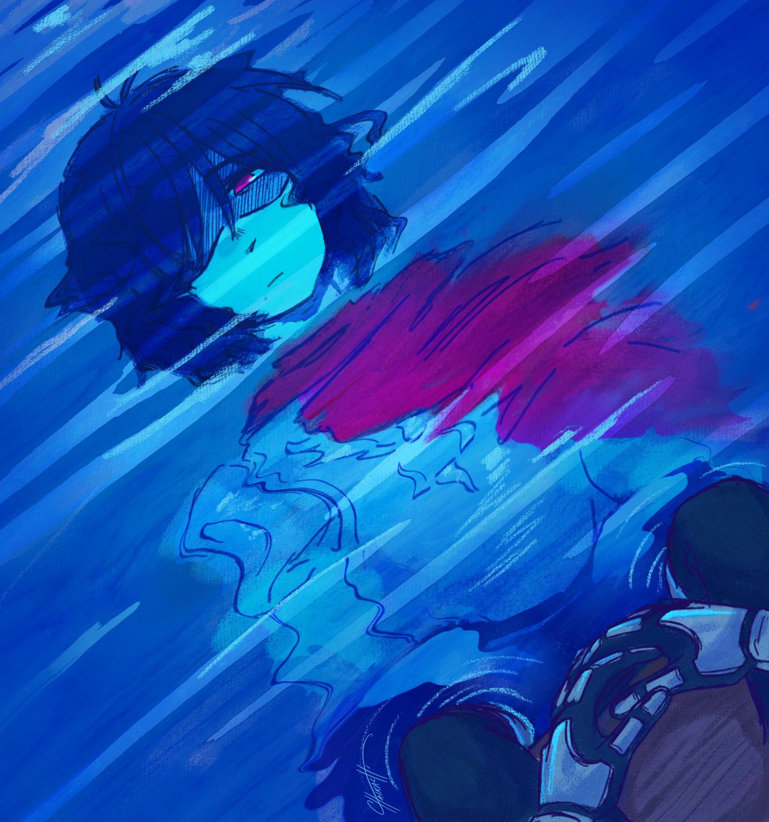 Chaikachi's tweet photo. "someone like me... it's not gonna work, right?"

#deltarune #KrisDreemurr https://t.co/pMZXC0sghp
