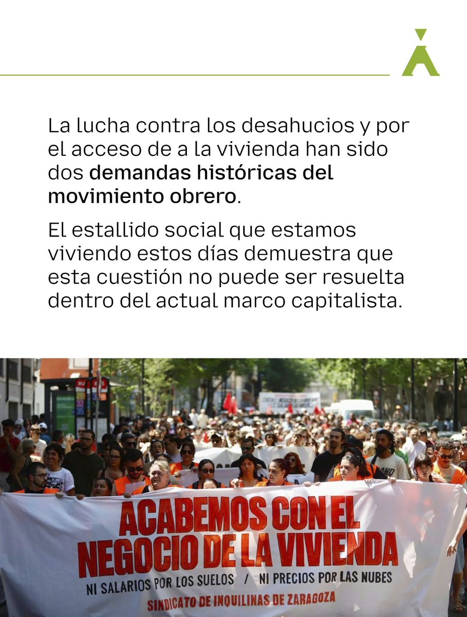 OSTAsindicato's tweet photo. 🏠 No es una crisis de vivienda, es una guerra de clases

Es evidente que mientras en Aragón hay aproximadamente 130.000 viviendas vacías, la especulacion expulsa a la clase trabajadora de nuestros barrios y ciudades.

👉 Zaragoza
🕕 18 h
📌 Plz Santo Domingo

@InquilinasZgz https://t.co/sxtUKke8XV