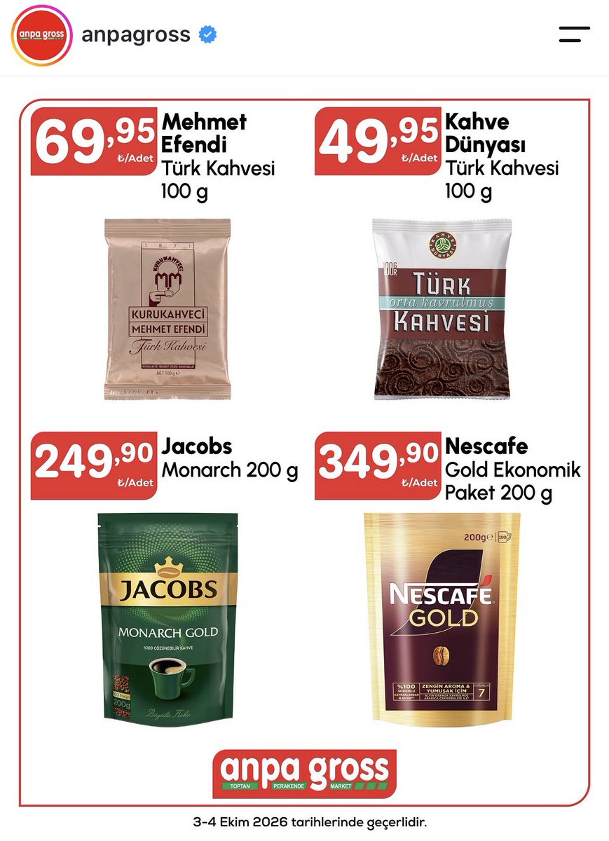 Ucuzabull34's tweet photo. Kahve tiryakileri bu haftasonu @anpagross  ta bu indirimler kaçmaz

işbirliği yoktur #kahve #haftasonu https://t.co/gFOTLS0mlZ