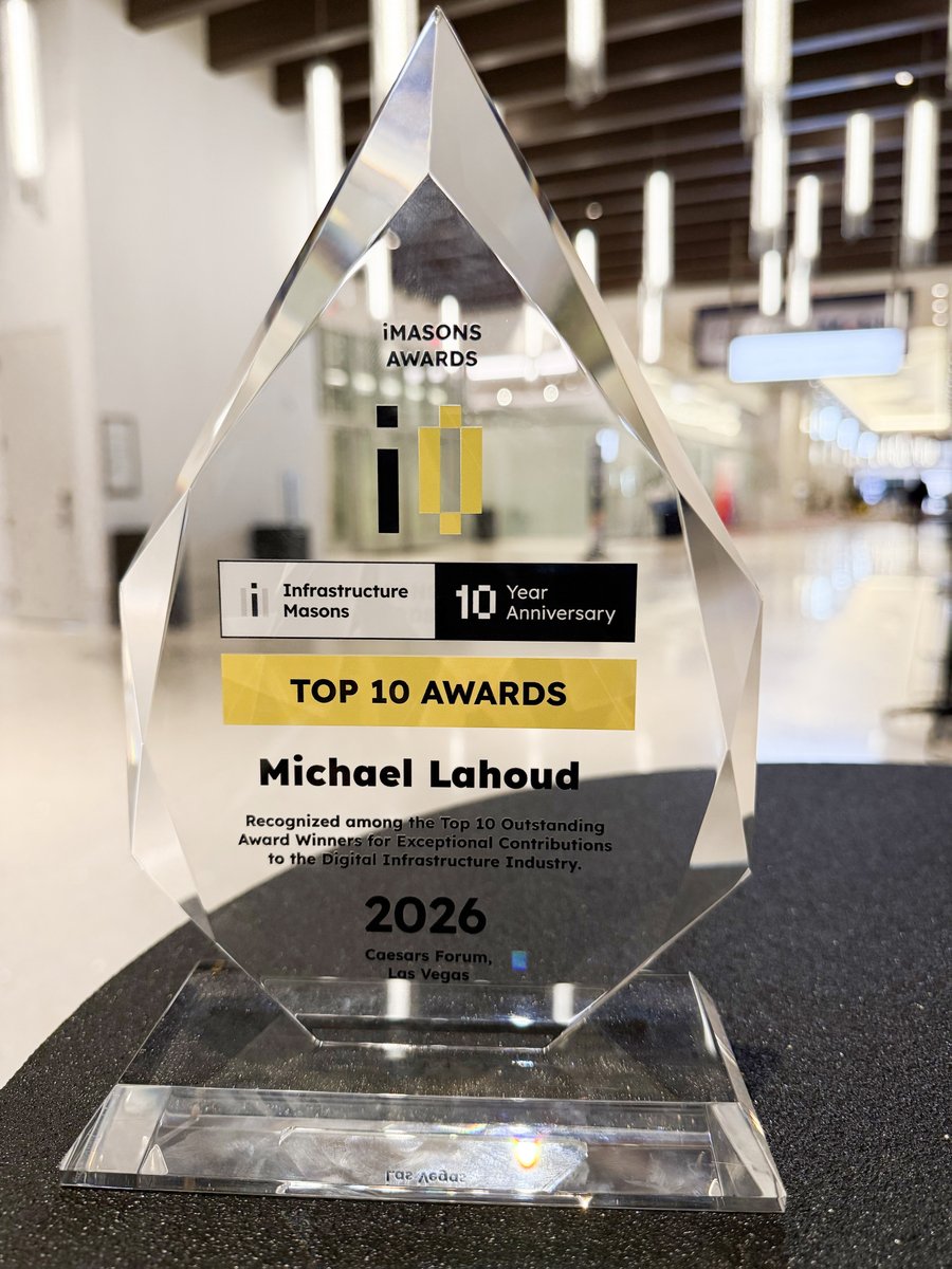 StreamDataCentr's tweet photo. Look what our team is taking home from YOTTA for our very own CEO, Michael Lahoud. Significant contributions to our industry across 10+ years is just scratching the surface — thanks for recognizing his greatness like we do, iMasons! #digital builders https://t.co/BU2iEknpg3